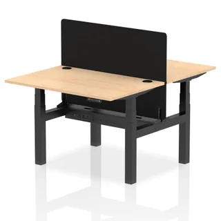 Air Back-to-Back Height Adjustable Bench Desk - 2 Person