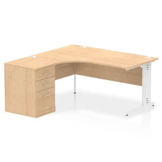 Impulse Cable Managed Crescent Desk Workstation