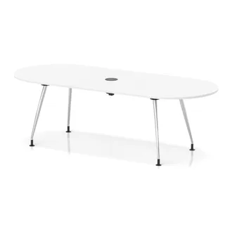 Impulse Volta Boardroom Table With Pop-up Power Module With Silver Leg Frame