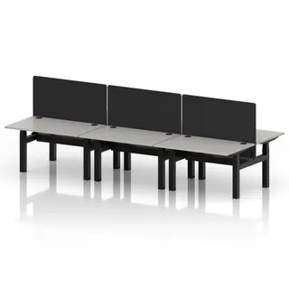 Air Back-to-Back Height Adjustable Bench Desk - 6 Person