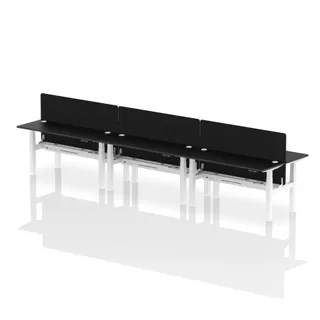 Air Back-to-Back Slimline Height Adjustable Bench Desk - 6 Person