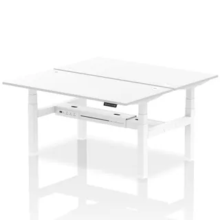 Air Back-to-Back Height Adjustable Bench Desk - 2 Person