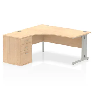 Impulse Cable Managed Crescent Desk Workstation
