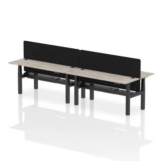 Air Back-to-Back Slimline Height Adjustable Bench Desk - 4 Person