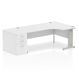 Impulse Cable Managed Crescent Desk Workstation