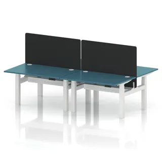 Air Back-to-Back Height Adjustable Bench Desk - 4 Person