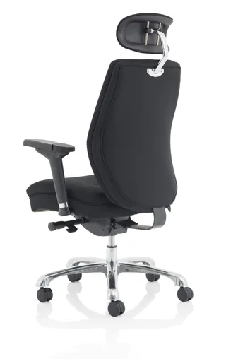 Domino High Back Black Ergonomic Posture Chair with Arms and Headrest