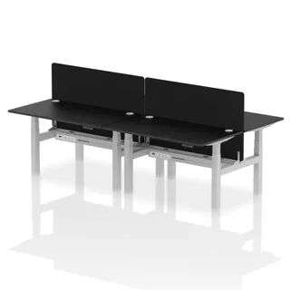 Air Back-to-Back Height Adjustable Bench Desk - 4 Person