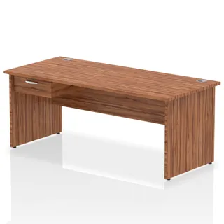Impulse Panel End Straight Desk With Single One Drawer Fixed Pedestal