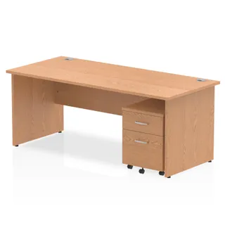 OE - Impulse Panel End Straight Desk With Mobile Pedestal