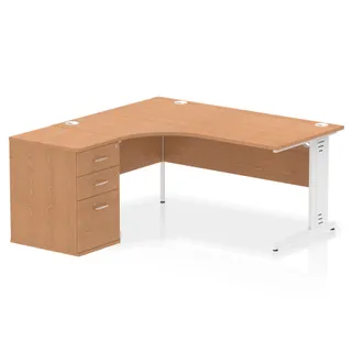 Impulse Cable Managed Crescent Desk Workstation