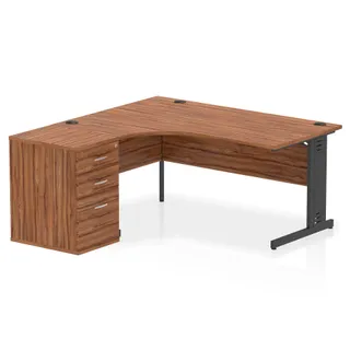 Impulse Cable Managed Crescent Desk Workstation