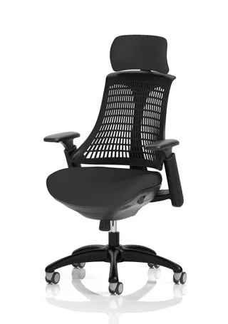 Flex Medium Back Black Frame Task Operator Office Chair with Arms