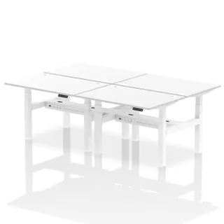 Air Back-to-Back Height Adjustable Bench Desk - 4 Person
