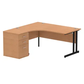 Impulse Cantilever Crescent Desk Workstation