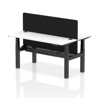 Air Back-to-Back Slimline Height Adjustable Bench Desk - 2 Person