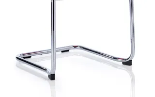 Echo Medium Back Leather Cantilever Visitor Chair with Arms