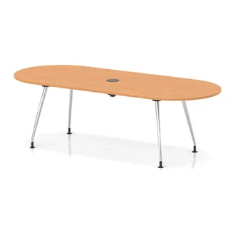 Impulse Volta Boardroom Table With Pop-up Power Module With Silver Leg Frame