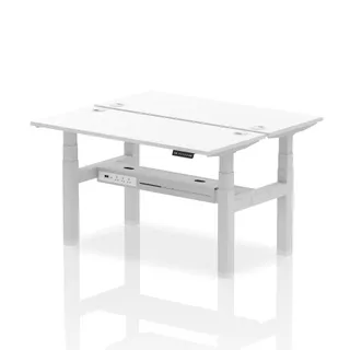 Air Back-to-Back Slimline Height Adjustable Bench Desk - 2 Person