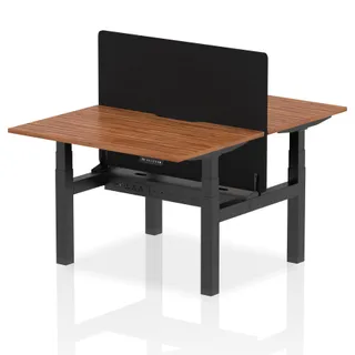 Air Back-to-Back Scalloped Edge Height Adjustable Bench Desk - 2 Person