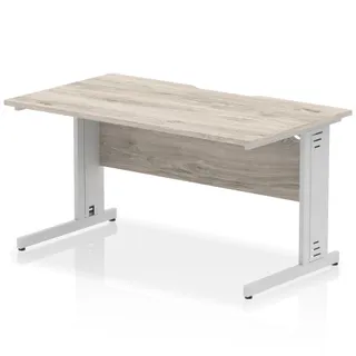 Impulse Scalloped Edge Straight Desk Cable Managed Leg