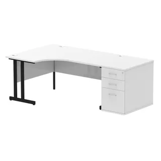 Impulse Cantilever Crescent Desk Workstation