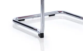 Echo Medium Back Leather Cantilever Visitor Chair with Arms
