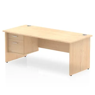 OE - Impulse 1800mm Panel End Straight Desk With Single Fixed Pedestal