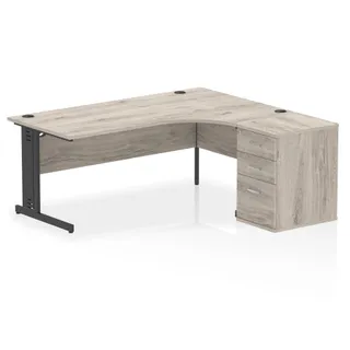 Impulse Cable Managed Crescent Desk Workstation