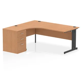 Impulse Cable Managed Crescent Desk Workstation