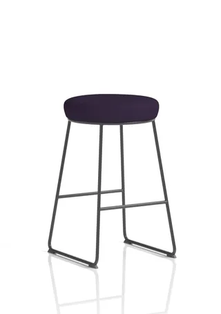 EE - Turin Black Frame Fabric Seat Stool Chair