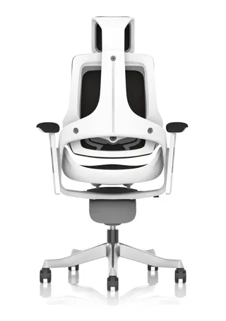Zure High Back White Shell Fabric Executive Office Chair with Arms