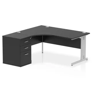 Impulse Cable Managed Crescent Desk Workstation