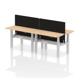 Air Back-to-Back Slimline Height Adjustable Bench Desk - 4 Person