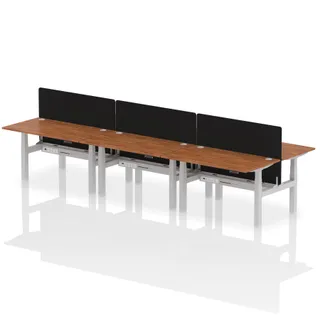 Air Back-to-Back Height Adjustable Bench Desk - 6 Person