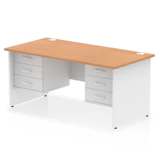 Impulse Panel End Straight Desk With Two Fixed Pedestal