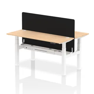 Air Back-to-Back Slimline Height Adjustable Bench Desk - 2 Person