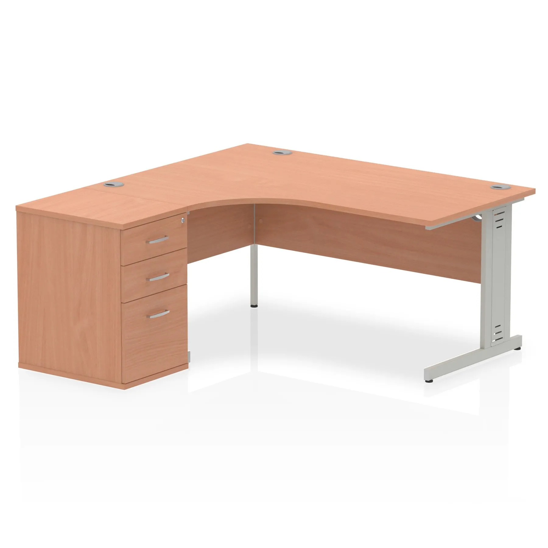 Impulse Cable Managed Crescent Desk Workstation