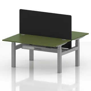 Air Back-to-Back Height Adjustable Bench Desk - 2 Person