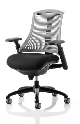 Flex Medium Back Black Frame Task Operator Office Chair with Arms