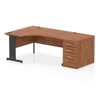 Impulse Cable Managed Crescent Desk Workstation
