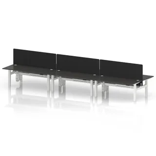 Air Back-to-Back Height Adjustable Bench Desk - 6 Person