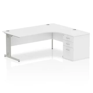 Impulse Cable Managed Crescent Desk Workstation