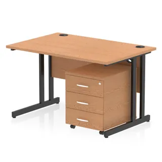 Impulse Cantilever Straight Desk With Mobile Pedestal