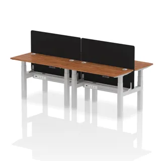 Air Back-to-Back Slimline Height Adjustable Bench Desk - 4 Person