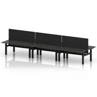 Air Back-to-Back Height Adjustable Bench Desk - 6 Person
