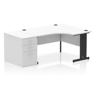 Impulse Cable Managed Crescent Desk Workstation