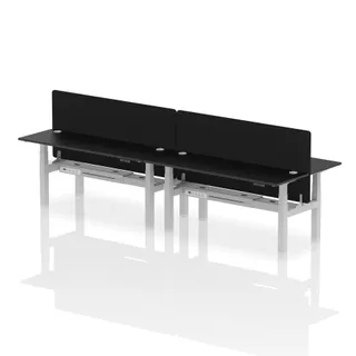 Air Back-to-Back Slimline Height Adjustable Bench Desk - 4 Person