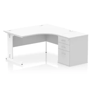 Impulse Cable Managed Crescent Desk Workstation