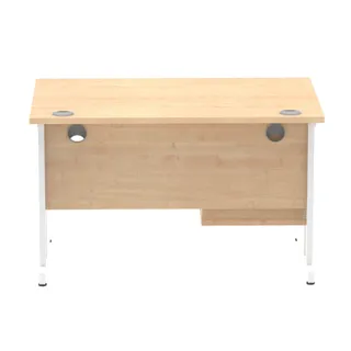 Impulse Cantilever Straight Desk With Single Fixed Pedestal